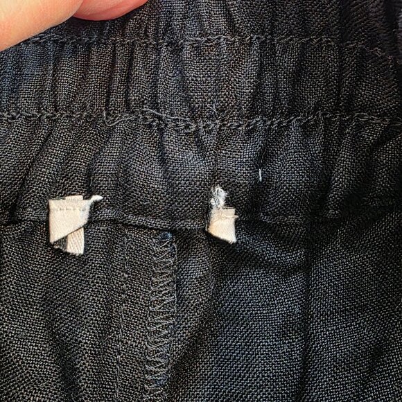 Evereve Sophia Linen Pants Wide Leg High Rise 4-pocket Beachy Boho Black sz Md - Picture 3 of 9